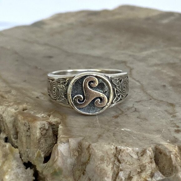 Sterling Silver 925 Signed PSCL Peter Stone Celtic Spiral Knot Band Ring Sz 7 - Picture 2 of 16